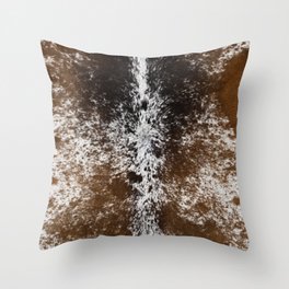 Animal cow hide fur, brown and spotted pattern Throw Pillow