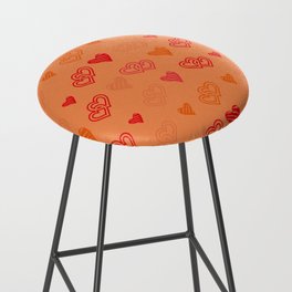 Hearts on a orange background. For Valentine's Day. Vector drawing for February 14th. SEAMLESS PATTERN WITH HEARTS. Anniversary drawing. For wallpaper, background, postcards. Bar Stool