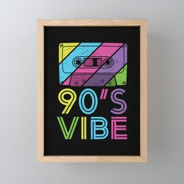 90's Vibe Retro Cassette Tape Music Framed Mini Art Print