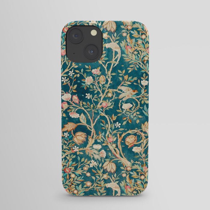 William Morris Vintage Melsetter Teal Blue Green Floral Art iPhone Case