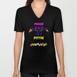 Proud DAD of A PITTIE Unisex V-Neck