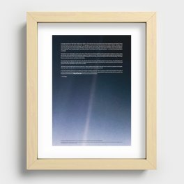 Pale Blue Dot — Voyager 1 (2020 rev.), quote Recessed Framed Print