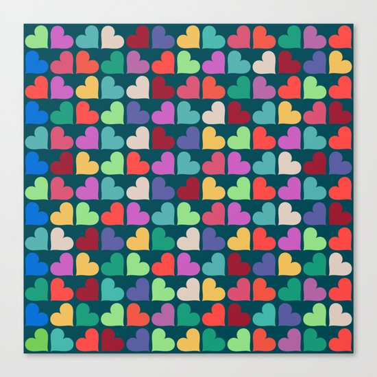 Colorful Love Pattern XII Canvas Print
