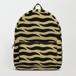 Tiger Wild Animal Print Pattern 329 Black Gold Backpack