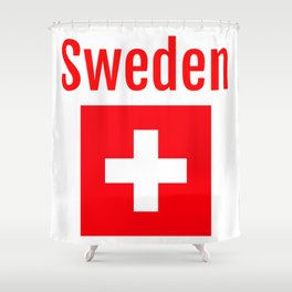 Sweden - Swiss Flag Shower Curtain