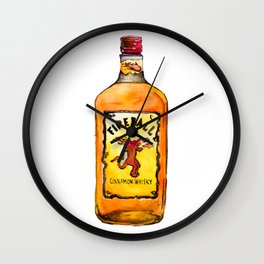 Fireball Wall Clock | Whisky, Orange, Beverage, Whiskey, Drink, Painting, Bottle, Illustration, Fireball, Watercolor 