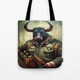 Bull dressed as a Forest Ranger No.1 Tote Bag