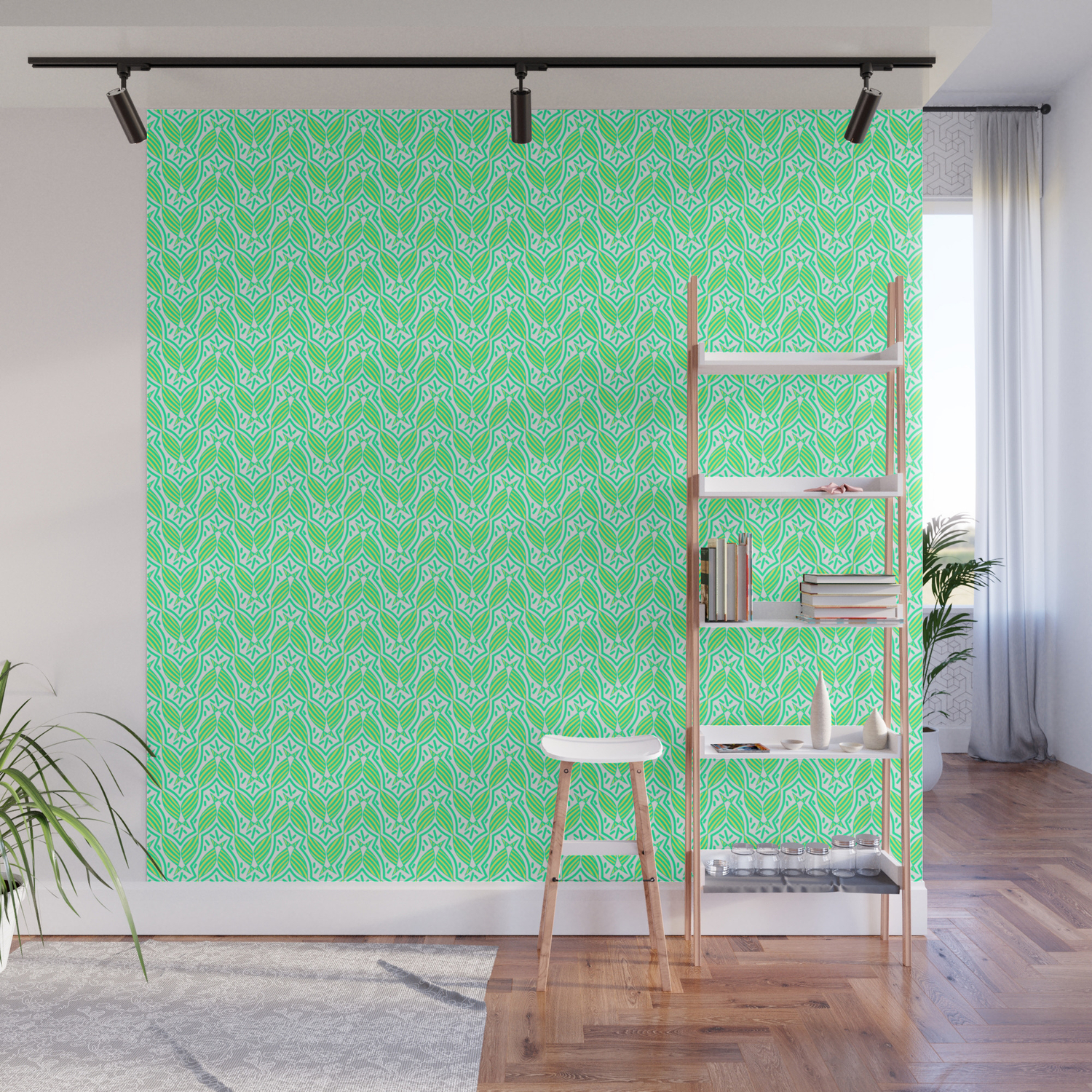 Candy Wrapper Ladybug Mint Green White Turquoise Unisex Decor Design Pattern Wall Mural By Dpartgallery Society6