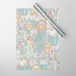 vintage gingerbread town pastel Wrapping Paper