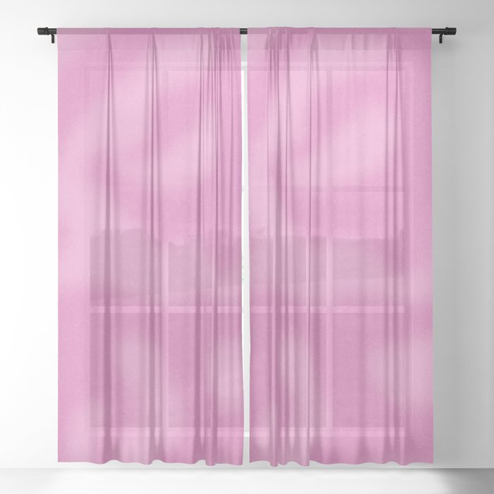 Pink Abstract Swirl 70s Sheer Curtain