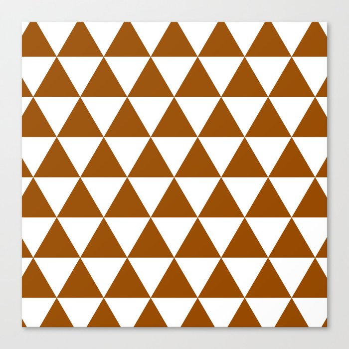 Triangles (Brown/White) Canvas Print