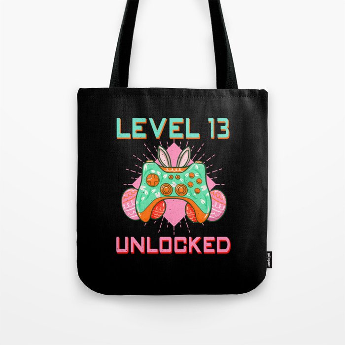 13 Year Old Level Unlock Gamer Game Easter Sunday Tote Bag