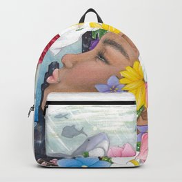 Beauty in Abstract-Realism Backpack | Ink Pen, Colored Pencil, Female, Ocean, Multi Media, African American, Marker, Abstract Realism, Picture, Space 