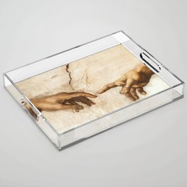 Michelangelo Creation of Adam Hands Acrylic Tray