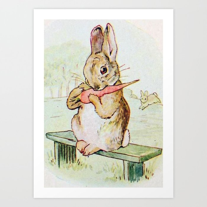 Peter Rabbit eating his carrot by Beatrix Potter Kunstdrucke von Viktorius  Art | Society6