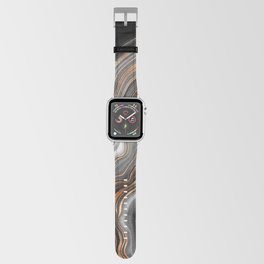 Elegant black marble with gold and copper veins Apple Watch Band