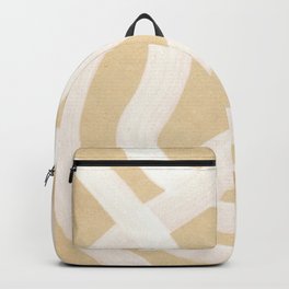 Abstract neutral beige and white stripes Backpack