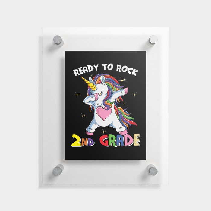 Ready To Rock 2nd Grade Dabbing Unicorn Floating Acrylic Print