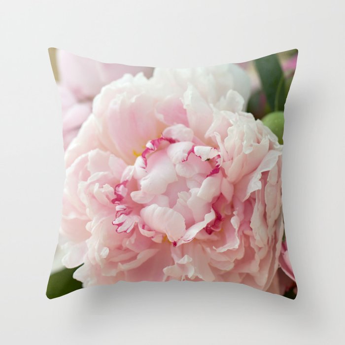 Peony throw pillow top