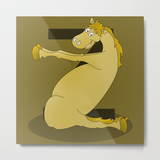 Monogram Z Pony Metal Print