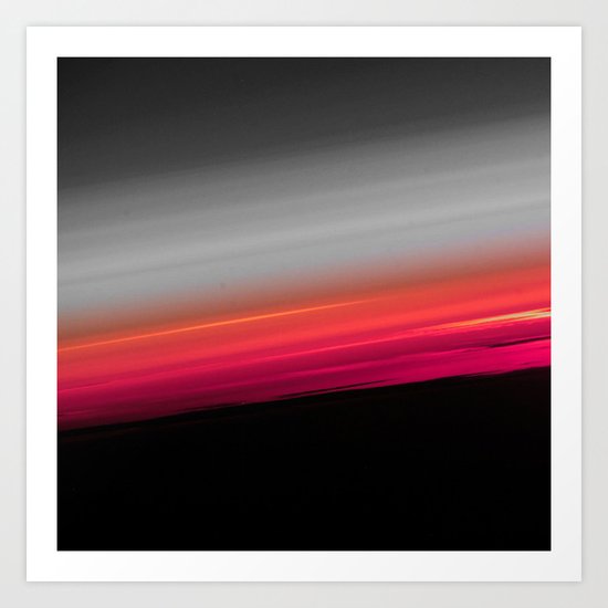 Pink Melon Gray Ombre Art Print