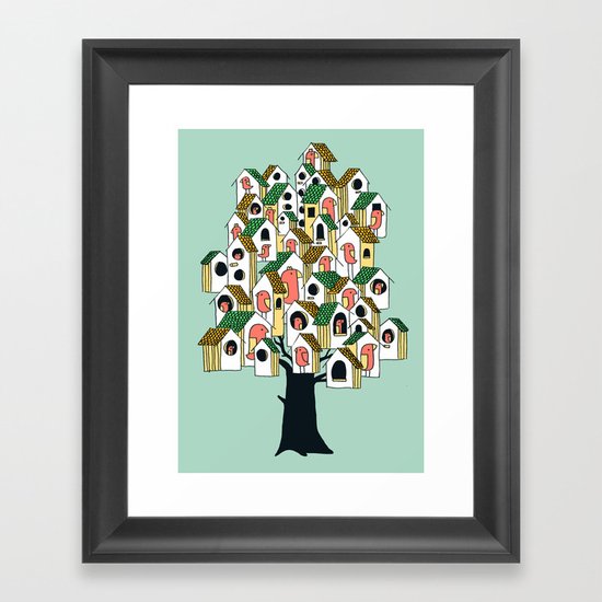 Bird houses Framed Art Print