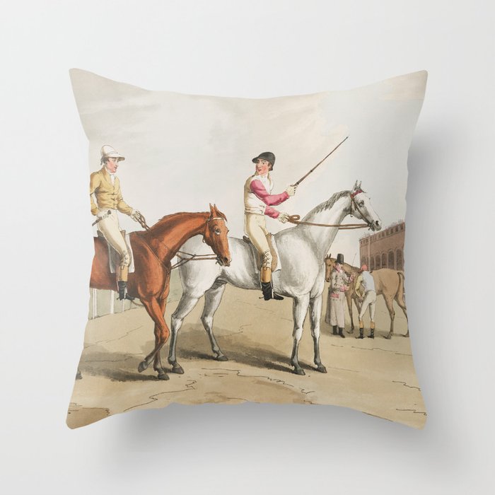 19th century in Yorkshire life with horses Throw Pillow