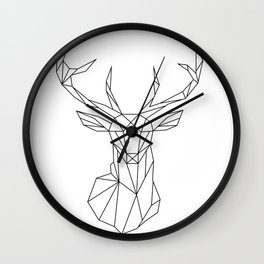 deer Wall Clock | Ink Pen, Graphite, Drawing, Digital, Black And White, Acrylic 