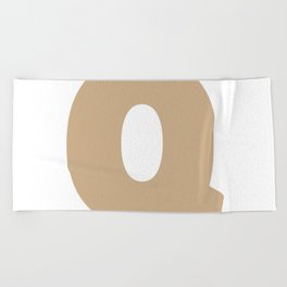 Q (Tan & White Letter) Beach Towel