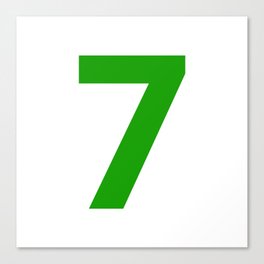 Number 7 (Green & White) Canvas Print