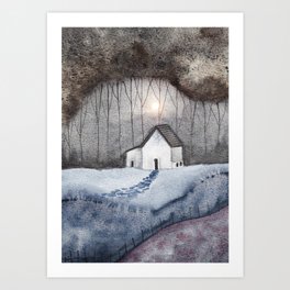 Cottage In The Woods 3 Art Print