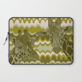 Two giraffes from Africa on a modern patterned background Laptop Sleeve
