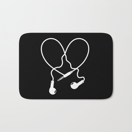 Love Music Headphones Bath Mat