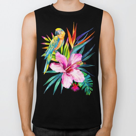 Parrot Beach Biker Tank