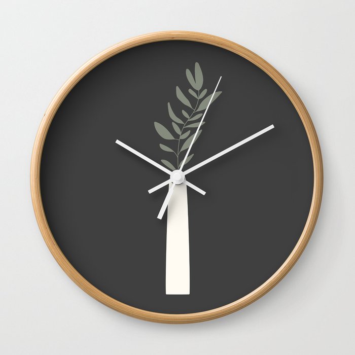 Minimalist Leaf Abstract Wall Clock