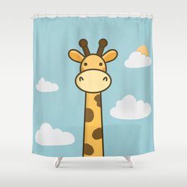 Kawaii Cute Giraffe Shower Curtain