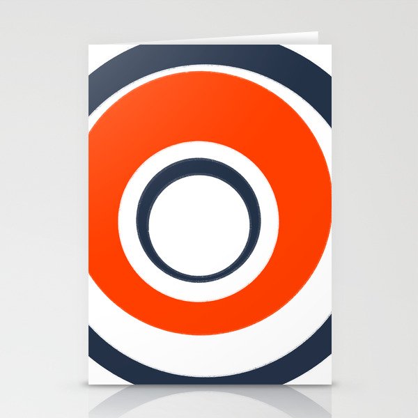 Retro Modern Pop Art Circle Red White and Blue Stationery Cards