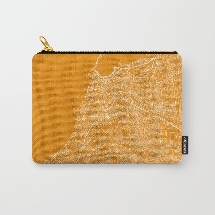 Luanda, Angola - Map Drawing Reprint - Yellow Carry-All Pouch