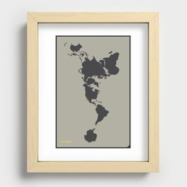 Dymaxion Map - Greys Recessed Framed Print