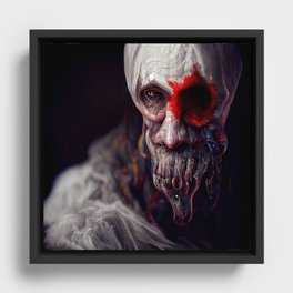 Scary ghost face #10 | AI fantasy art Framed Canvas