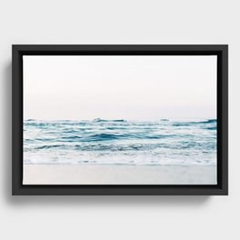 Blue Ocean Waves  Framed Canvas