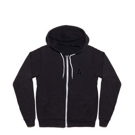 LETTER A (BLACK-WHITE) Zip Hoodie