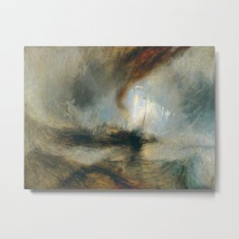 J.M.W. Turner "Snow Storm - Steam-Boat off a Harbour's Mouth" Metal Print | Snowstorm, Williamturner, Steam Boat, Snow, Landscape, Storm, Painting, Harbour, Mouth, Turner 