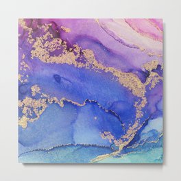 Dancing Mermaid - Abstract Ink - Part 1 Metal Print | Abstractink, Fluid, Acrylic, Pattern, Abstractpainting, Gold, Inkpainting, Colorful, Pink, Alcoholink 