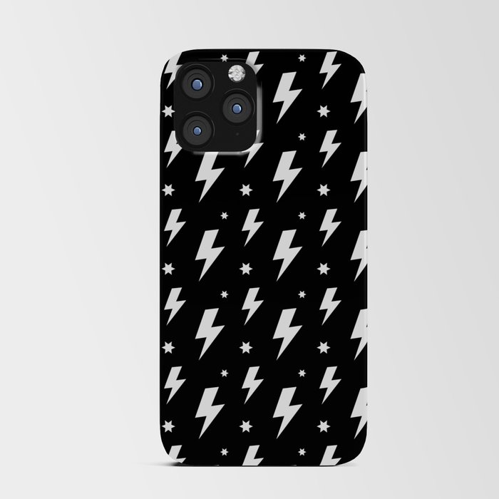 Lightning Bolt Pattern (white/black) iPhone Card Case