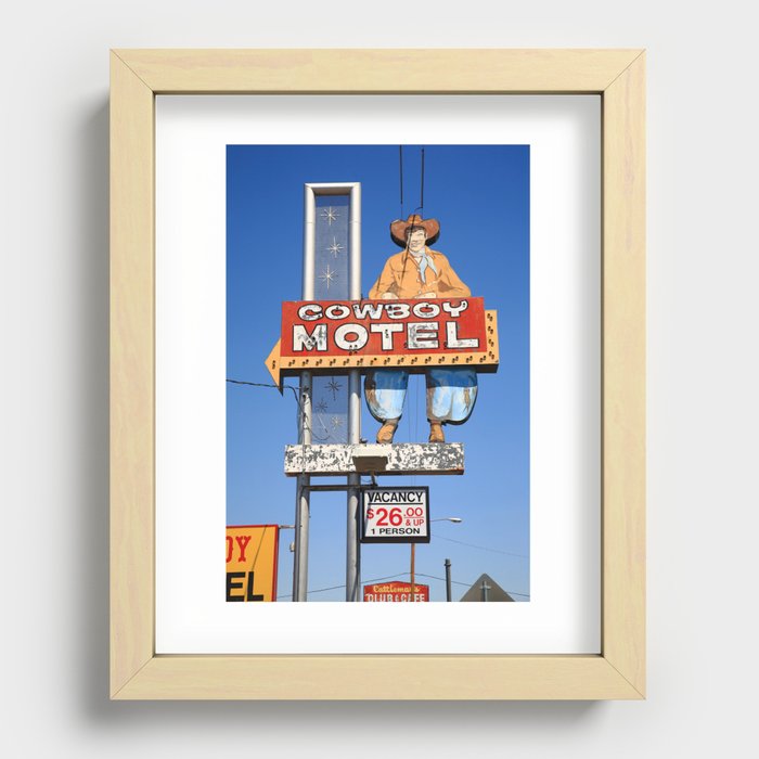 Route 66 - Cowboy Motel 2012 Recessed Framed Print