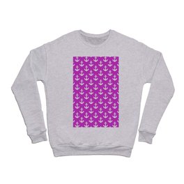 Anchors (White & Purple Pattern) Crewneck Sweatshirt