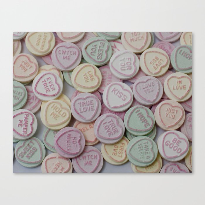 Love Hearts Candy Canvas Print By Hannahbruceart Society6