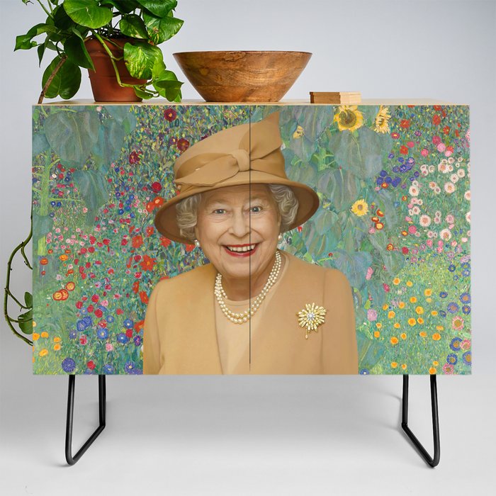 Queen Elizabeth II with Klimt Farm Garden Credenza