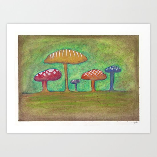 Mushrooms Art Print
